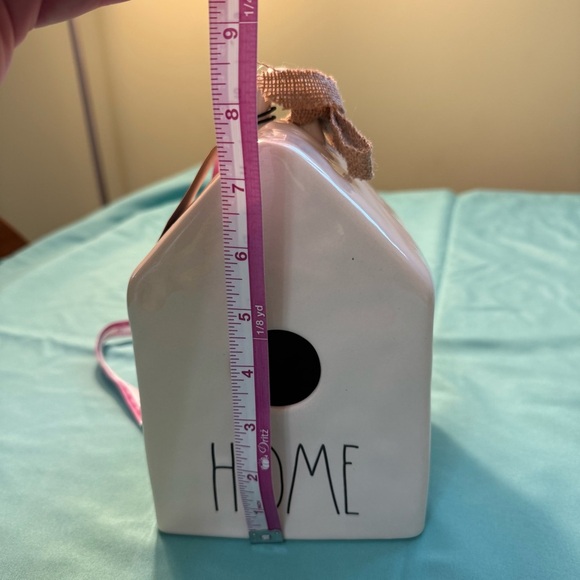 NEW in box Rae Dunn HOME White Ceramic Birdhouse with Ribbon patio lawn garden - Picture 8 of 10